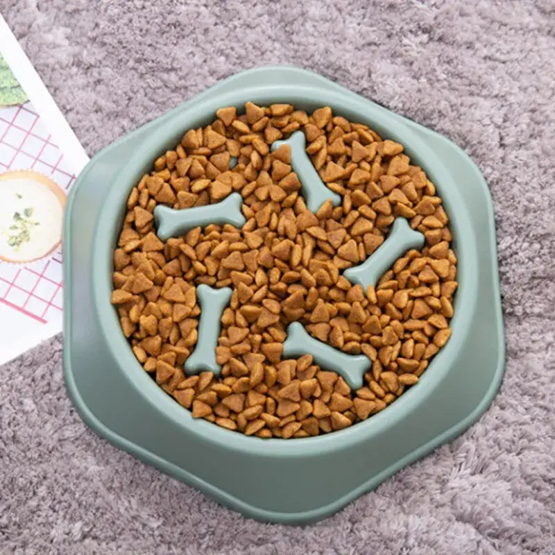 Slow Feeder Pet Bowl For Dogs & Cats - Anti Slip Design to Promote Healthy Eating